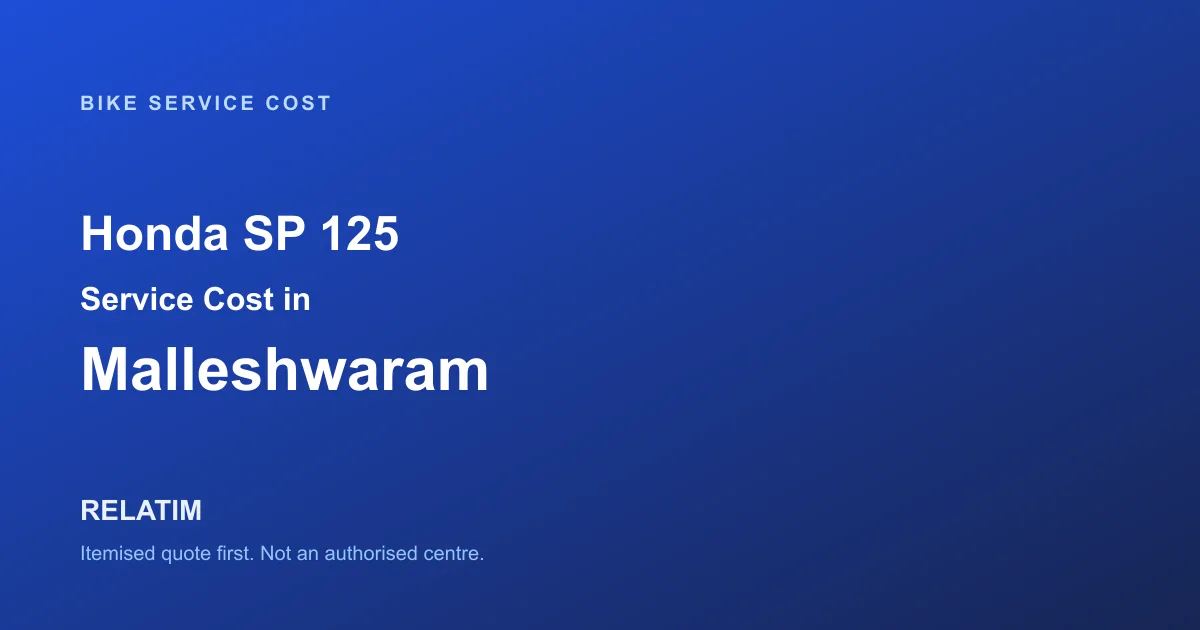 Honda SP 125 Service Cost in Malleshwaram, Bangalore